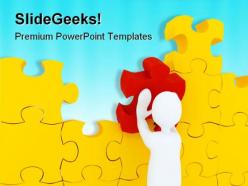 Putting puzzle metaphor powerpoint templates and powerpoint backgrounds 0711