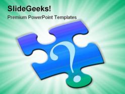 Puzzle and question metaphor powerpoint templates and powerpoint backgrounds 0811