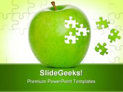 Puzzle apple food powerpoint templates and powerpoint backgrounds 0711