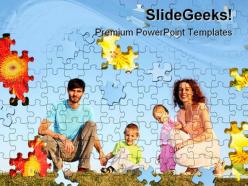 Puzzle collage family powerpoint templates and powerpoint backgrounds 0511