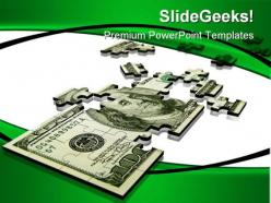 Puzzle dollar money powerpoint background and template 1210