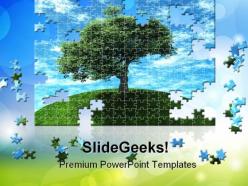 Puzzle nature powerpoint templates and powerpoint backgrounds 0811