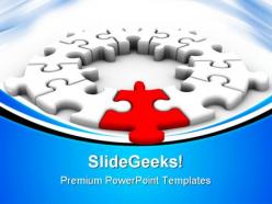 Puzzle solution leadership powerpoint templates and powerpoint backgrounds 0611
