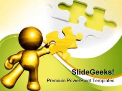 Puzzle solution metaphor powerpoint templates and powerpoint backgrounds 0711