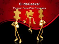Puzzle team02 business powerpoint templates and powerpoint backgrounds 0811
