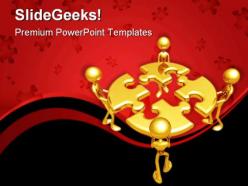Puzzle team business powerpoint templates and powerpoint backgrounds 0811
