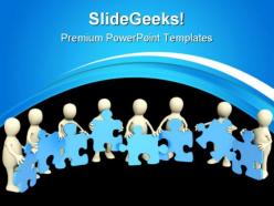 Puzzle team people powerpoint templates and powerpoint backgrounds 0511