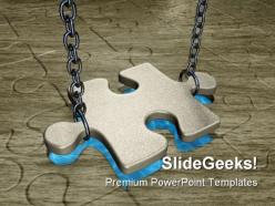 Puzzle with chain business powerpoint templates and powerpoint backgrounds 0711