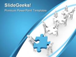 Puzzle with teamwork business powerpoint templates and powerpoint backgrounds 0811