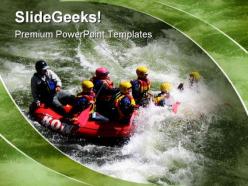 Rafting down sports powerpoint templates and powerpoint backgrounds 0411