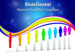 Rainbow people success powerpoint templates and powerpoint backgrounds 0611