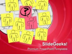 Raises hand leadership powerpoint templates and powerpoint backgrounds 0211