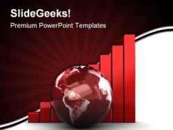 Raising charts globe powerpoint templates and powerpoint backgrounds 0411