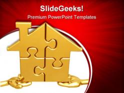 Realty puzzle metaphor powerpoint templates and powerpoint backgrounds 0811