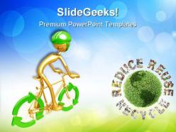 Recycle bicycle environment powerpoint templates and powerpoint backgrounds 0711
