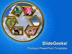 Recycle elements symbol powerpoint templates and powerpoint backgrounds 0811
