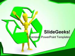 Recyle man environment powerpoint templates and powerpoint backgrounds 0411