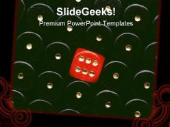 Red dice showing six game powerpoint templates and powerpoint backgrounds 0211