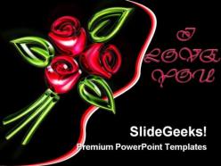 Red glowing roses abstract powerpoint templates and powerpoint backgrounds 0311