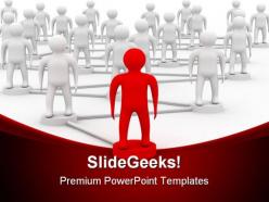 Red leader conceptual teamwork powerpoint background and template 1210