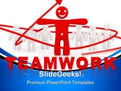 Red leader teamwork leadership powerpoint templates and powerpoint backgrounds 0811