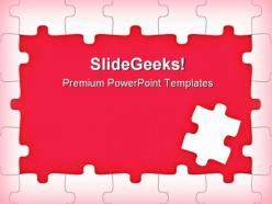 Red puzzle frame business powerpoint templates and powerpoint backgrounds 0411