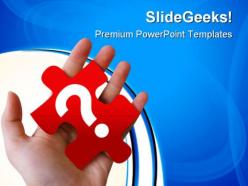 Red question puzzle piece communication powerpoint templates and powerpoint backgrounds 0711
