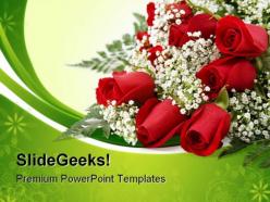 Red roses beauty powerpoint templates and powerpoint backgrounds 0611