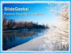 River and hoarfrost nature powerpoint templates and powerpoint backgrounds 0711