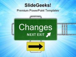 Road sign change symbol powerpoint templates and powerpoint backgrounds 0711