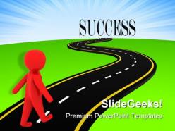 Road to success metaphor powerpoint templates and powerpoint backgrounds 0511