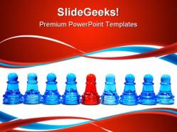 Row of pawns leadership powerpoint templates and powerpoint backgrounds 0711