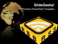 Rss globe powerpoint backgrounds and templates 0111