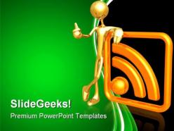 Rss networking symbol powerpoint templates and powerpoint backgrounds 0811