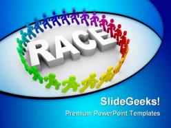 Runners around world race competition powerpoint templates and powerpoint backgrounds 0611