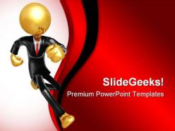 Running businessman business powerpoint templates and powerpoint backgrounds 0511