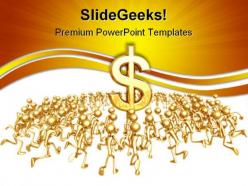 Running towards dollar business powerpoint templates and powerpoint backgrounds 0811