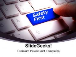 Safety first computer powerpoint backgrounds and templates 1210