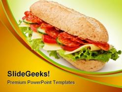 Salami submarine sandwich food powerpoint templates and powerpoint backgrounds 0211