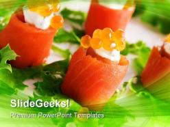 Salmon rolls food powerpoint templates and powerpoint backgrounds 0211