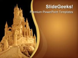 Sand castle architecture powerpoint templates and powerpoint backgrounds 0611