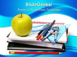 School accessories education powerpoint backgrounds and templates 1210