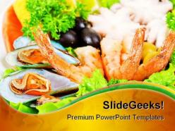 Sea food powerpoint backgrounds and templates 0111