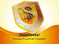 Shield dollar business powerpoint background and template 1210