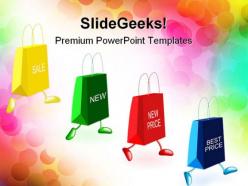 Shopping bags running advertising powerpoint templates and powerpoint backgrounds 0311