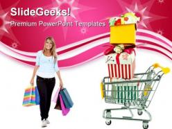 Shopping cart lifestyle powerpoint templates and powerpoint backgrounds 0211