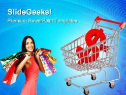 Shopping cart with dollar sales powerpoint templates and powerpoint backgrounds 0311