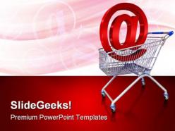 Shopping cart with e mail sign computer powerpoint templates and powerpoint backgrounds 0211