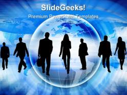 Silhouettes of people globe powerpoint templates and powerpoint backgrounds 0211