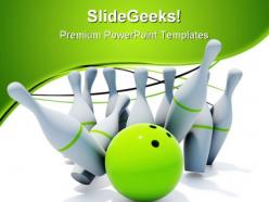 Skittles for bowling game powerpoint templates and powerpoint backgrounds 0711